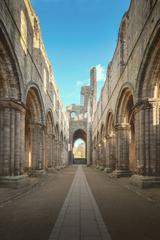 HDR photograph of the historic Kirkstall Abbey ruins in Leeds, Yorkshire, England