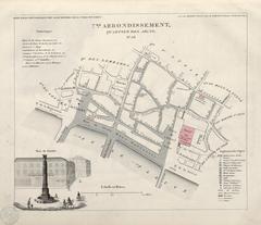 Map of the 7th arrondissement, quartier des Arcis, Paris from Petit atlas pittoresque