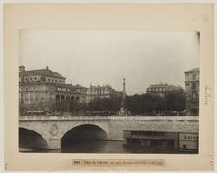 Historic photograph of Place du Châtelet viewed from Quai de la Cité in 1st arrondissement of Paris