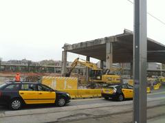 Demolition of elevated roundabout at plaça de les glòries