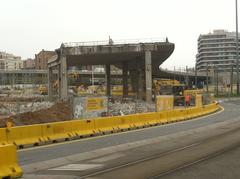 Demolition of elevated roundabout at Plaça de les Glòries in Barcelona