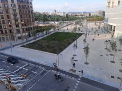 Advanced urbanization works at Plaça de les Glòries Catalanes in May 2025