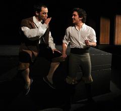 Actors performing on stage during 2013 Cambalache Teatro theater production