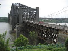 Quebec Bridge from Parc Aquarium Du Quebec with river and cityscape