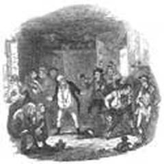 Illustration from Pickwick Papers showing encounter with Jingle at Fleet Prison