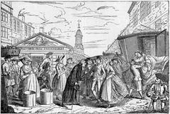 Victorian illustration of Fleet Marriages outside Littleworth from Stock Market