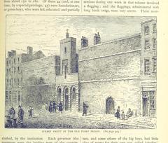 Street front view of the old Fleet Prison building in London