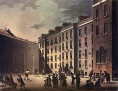 Historical illustration of Fleet Prison in London