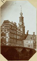 Old houses at former Schapenplein near the Munttoren, Amsterdam, demolished to become current Muntplein