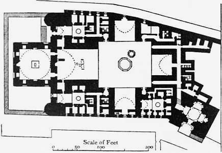 Plan of the Mosque of the Sultan Hasan architectural layout