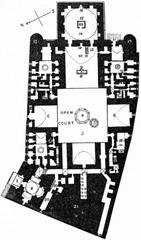Floor plan of Mosque of Sultan Hasan in Cairo showing architectural layout