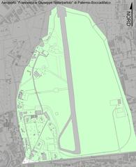 Aerial view and layout plan of Palermo Boccadifalco Airport