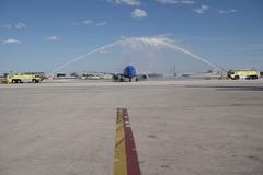 Honor Flight veterans welcomed with water cannon salute at San Antonio International Airport
