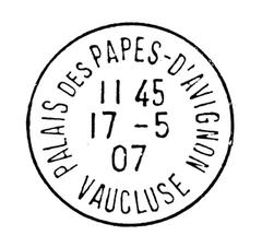 Postal cachet of the Palais des Papes dated 1907