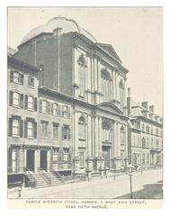 Exterior view of Temple Shearith Israel, a historic Hebrew synagogue in New York City