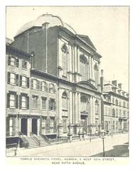 Facade of Temple Shearith Israel in Hebrew at 5 West 19th Street
