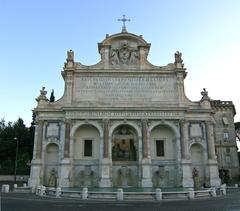 Fontana Paola fountain at Gianicolo hill in Rome during evening