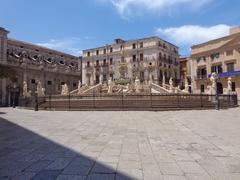 Panoramic view of Fontana Pretoria in Palermo