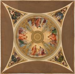 Architectural sketch of the dome for the transept crossing of Saint-Roch Church by Adolphe Roger