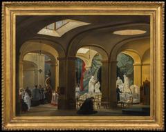 The First Communion ceremony inside the crypt of the Church of St. Roch, Paris, painted by Charles-Marie Bouton