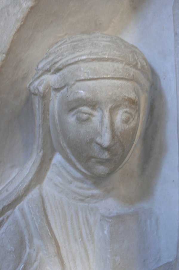 Anežka Přemyslovna on the tympanum of St. George's Monastery plaster cast