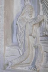Sculptural relief of Abbess Mlada from the tympanum of St. George's Monastery, plaster cast