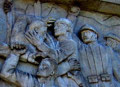Foro Italico in Rome Italy with statues representing love and war
