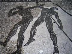 Shot put and rope climb events at Foro Italico sports complex in Rome, Italy