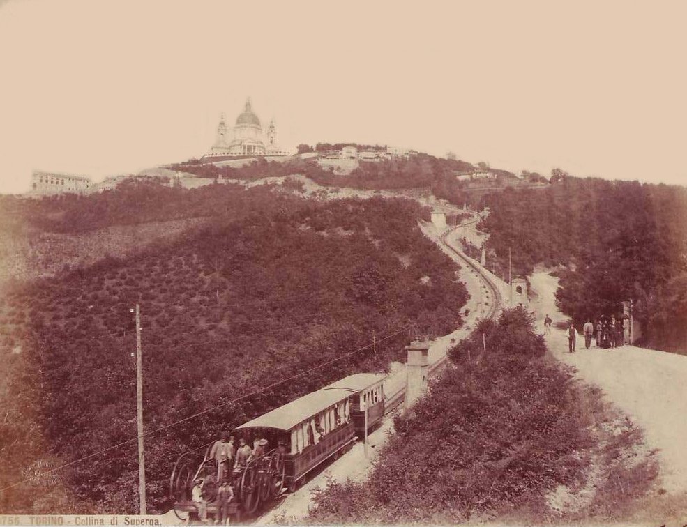 View of Superga Hill in Turin, Italy, 19th century photograph by Giacomo Brogi