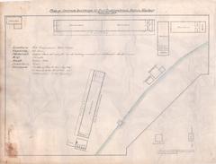 Historic plan of barrack buildings at Fort Independence in Boston Harbor, Massachusetts