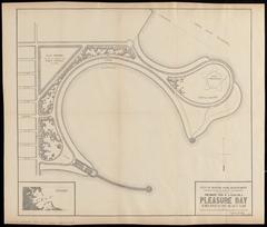 1883 Olmsted study plan map of Pleasure Bay