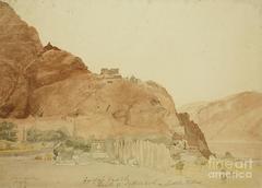 Painting of Gulfos Castle on the rock of Skardu in the upper Indus Valley, Baltistan during Sikh rule