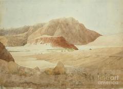 Watercolor painting of the Rock of Little Tibet during Sikh rule by Godfrey Thomas Vigne, 1833