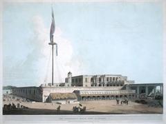 Plate nine from the second set of Thomas and William Daniell's 'Oriental Scenery' depicting Company rule government at Fort St. George