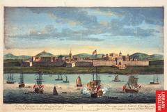 Line engraving of Fort of St. George on the Coromandel Coast, Madras, East India Company England