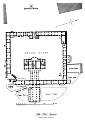 Historical plan of Fort Madras in Chennai, India, early 19th century