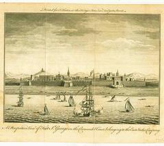 Historic view of Fort St. George in London in the year 1755