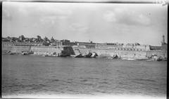 La Valletta Malta fortifications with historic buildings and sea view