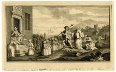 François Morellon de La Cave engraving after William Hogarth depicting Foundling Hospital authorization