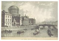 The Four Courts building in Dublin in 1837