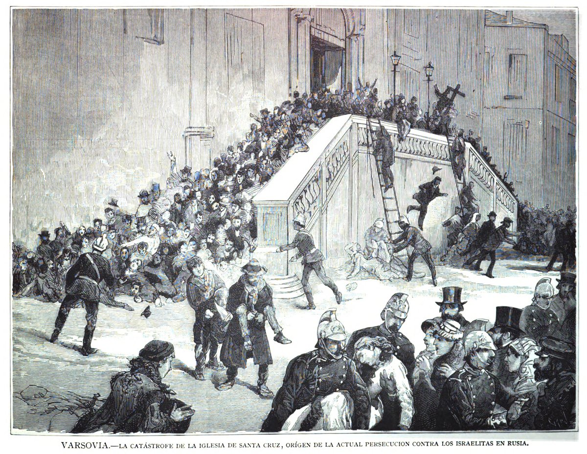 Destruction of Santa Cruz Church in Warsaw sparking persecution of Israelites in Russia