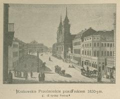 Krakowskie Przedmieście street scene before year 1830 from Veric engraving