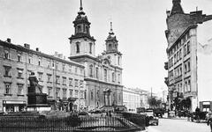 Copernicus Monument in Warsaw and Krakowskie Przedmieście street before 1939
