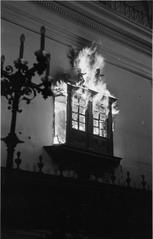 Burning Holy Cross Church during Warsaw Uprising