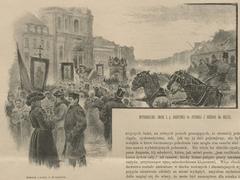 Funeral procession of the late Countess Augustowa Potocka from the Church of the Holy Cross illustrated by J. Ryszkiewicz from nature