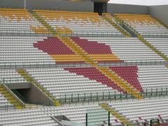 Close-up view of the South Curve at San Filippo Stadium in Messina