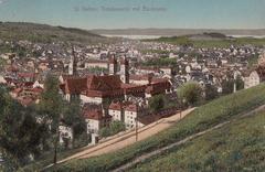 General view of St. Gall with abbey Church and Lake Constance in the background