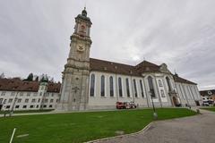 Stiftskirche St. Gallus und Otmar church exterior in St. Gallen on a clear day