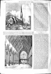 Engravings of Augustus Pugin's plans for St George's Roman Catholic Cathedral in Southwark from The Illustrated London News 1842 page 516