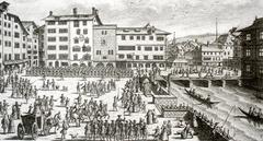 Weinplatz with Haus zum Schwert around 1750/60 by Johann Caspar Uehlinger